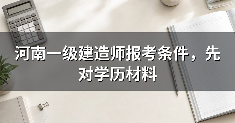 河南一级建造师报考条件，先对学历材料