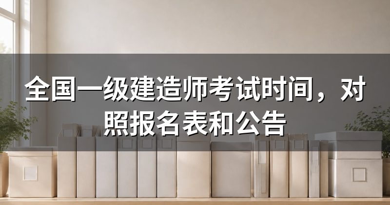 全国一级建造师考试时间,对照报名表和公告