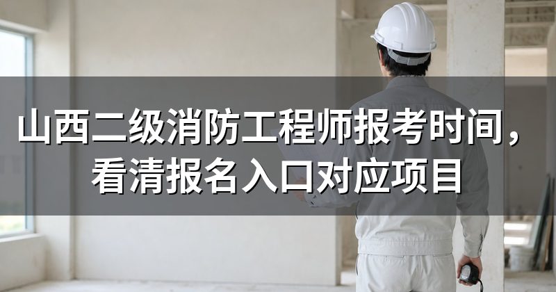 山西二级消防工程师报考时间，看清报名入口对应项目