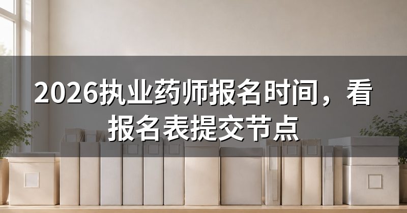 2026执业药师报名时间,看报名表提交节点