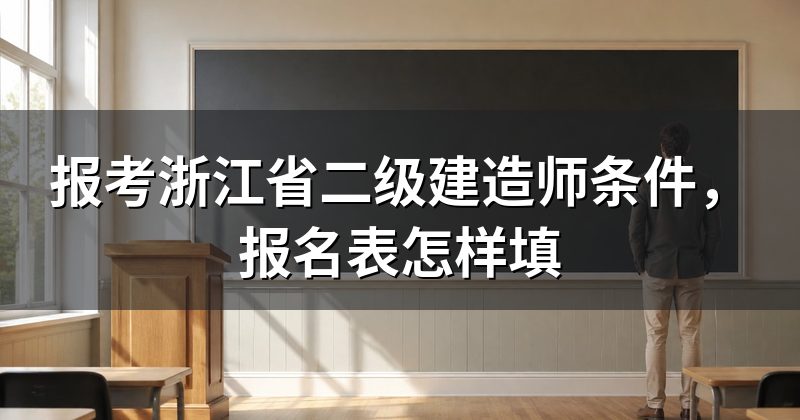 报考浙江省二级建造师条件，报名表怎样填