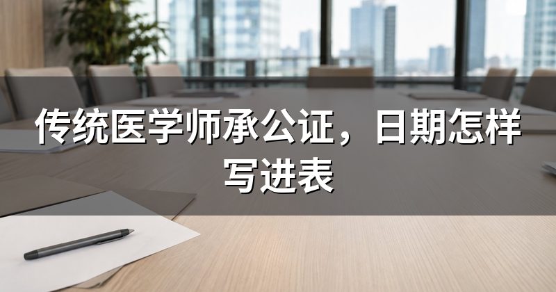传统医学师承公证，日期怎样写进表