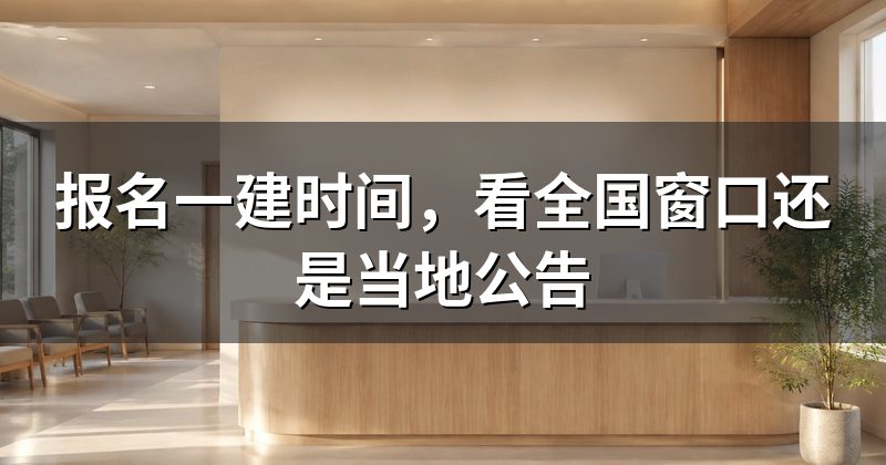 报名一建时间，看全国窗口还是当地公告
