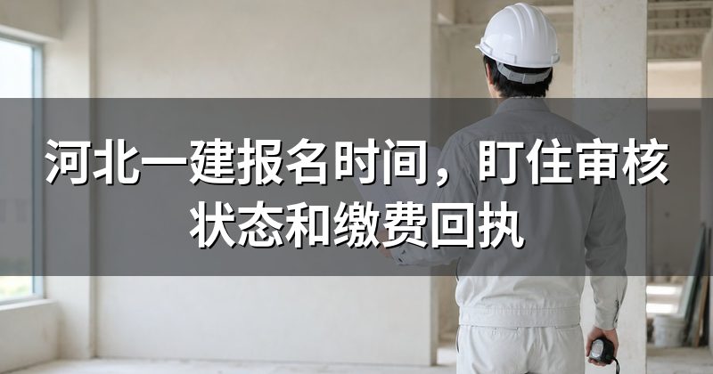 河北一建报名时间,盯住审核状态和缴费回执