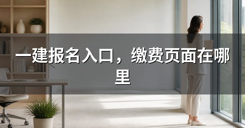 一建报名入口,缴费页面在哪里