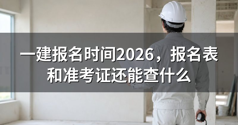 一建报名时间2026,报名表和准考证还能查什么