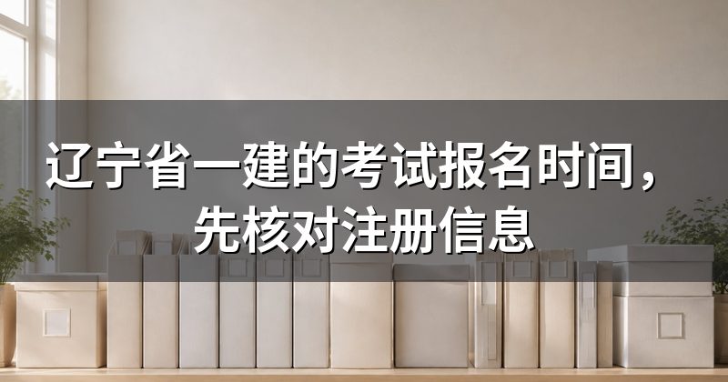 辽宁省一建的考试报名时间,先核对注册信息