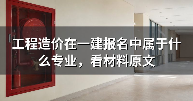 工程造价在一建报名中属于什么专业,看材料原文