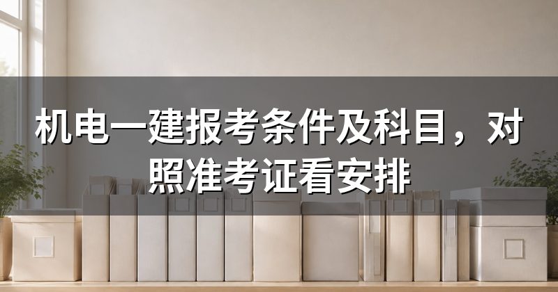 机电一建报考条件及科目,对照准考证看安排
