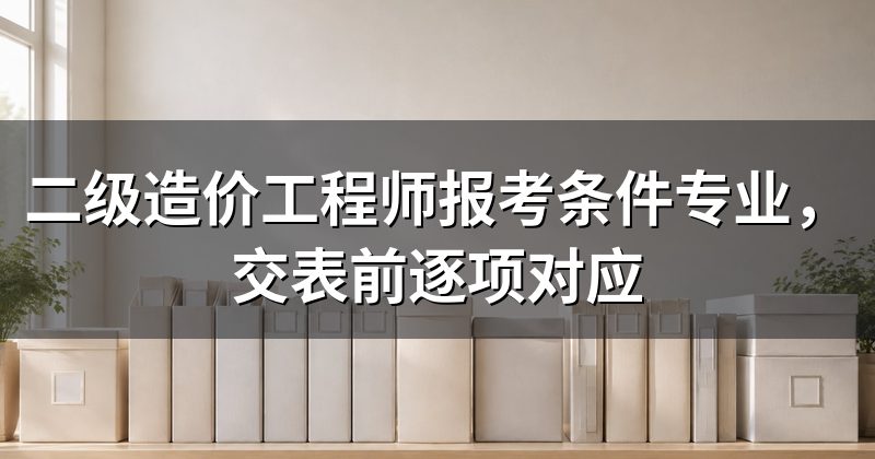 二级造价工程师报考条件专业,交表前逐项对应