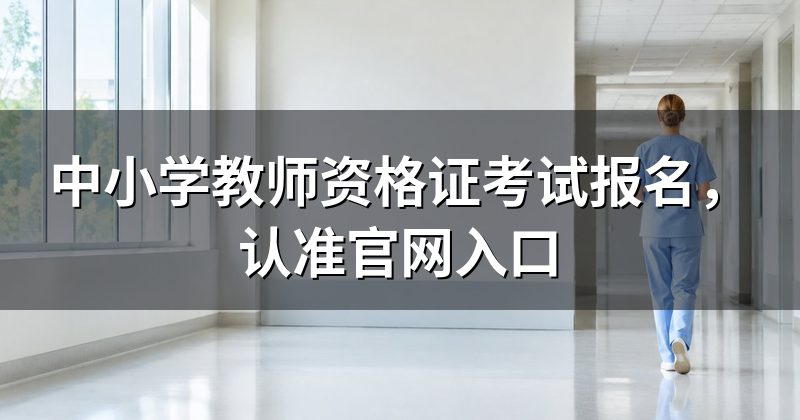 中小学教师资格证考试报名,认准官网入口