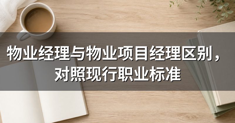 物业经理与物业项目经理区别,对照现行职业标准