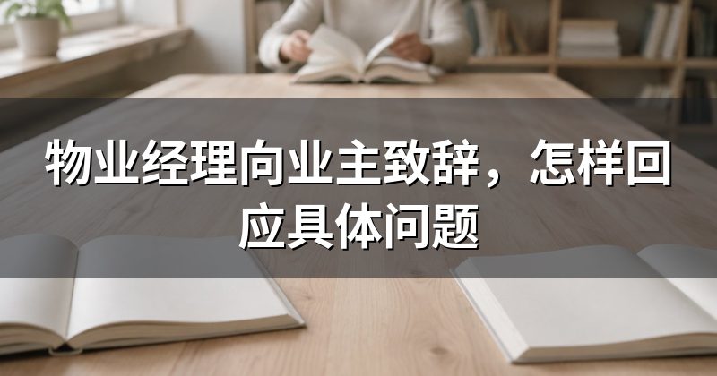 物业经理向业主致辞,怎样回应具体问题
