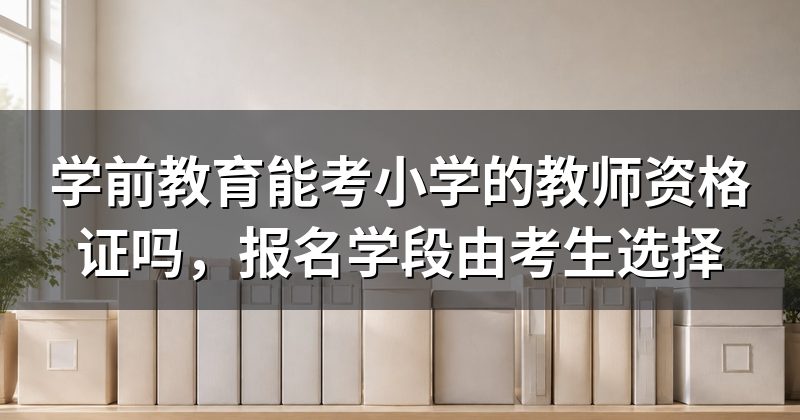 学前教育能考小学的教师资格证吗,报名学段由考生选择
