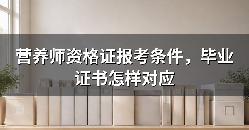 营养师资格证报考条件，毕业证书怎样对应
