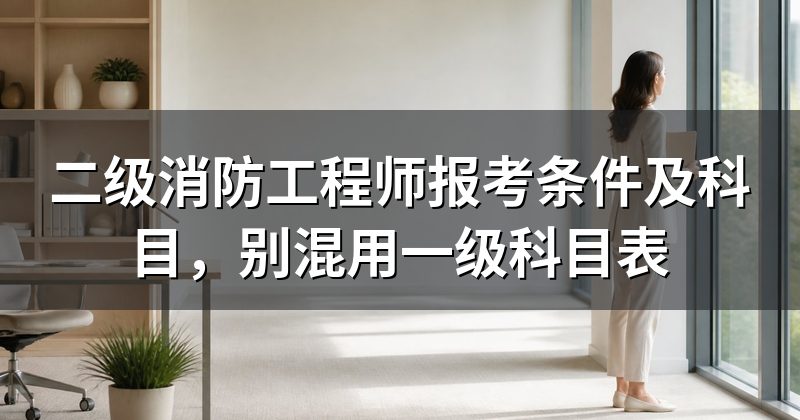 二级消防工程师报考条件及科目,别混用一级科目表