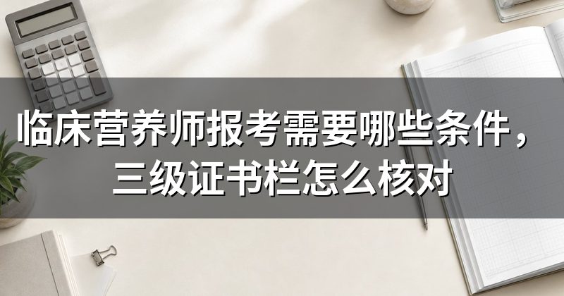 临床营养师报考需要哪些条件,三级证书栏怎么核对