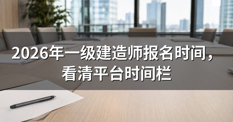 2026年一级建造师报名时间,看清平台时间栏