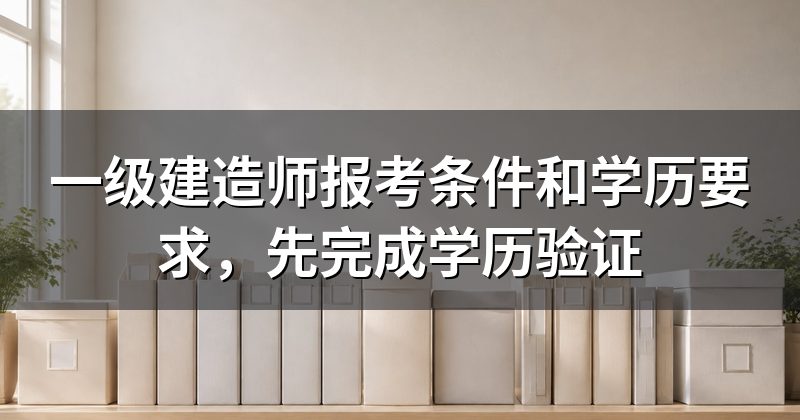 一级建造师报考条件和学历要求,先完成学历验证