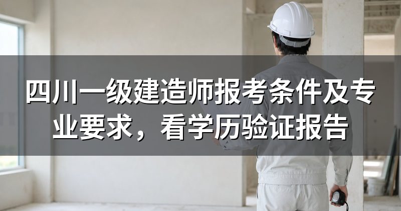 四川一级建造师报考条件及专业要求,看学历验证报告