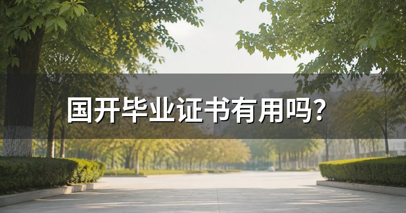 国开毕业证书有用吗?