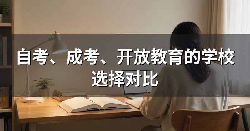 自考、成考、开放教育的学校选择对比