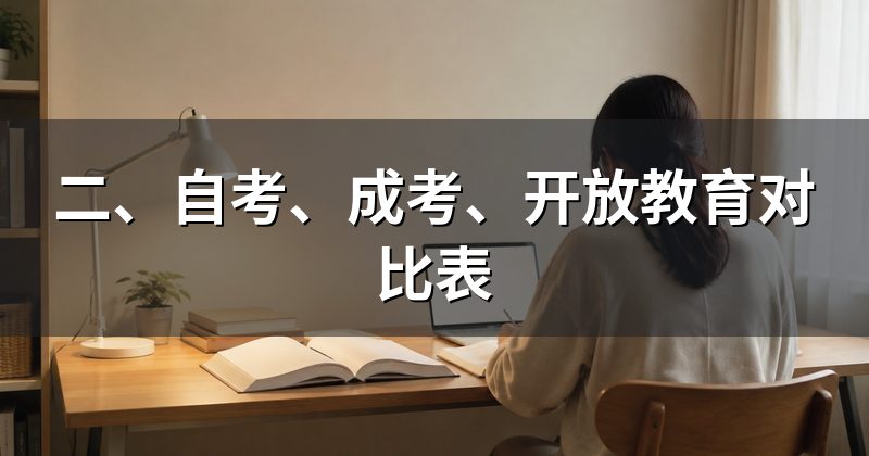 二、自考、成考、开放教育对比表