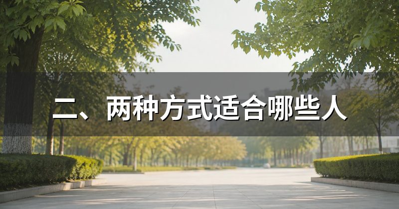 二、两种方式适合哪些人