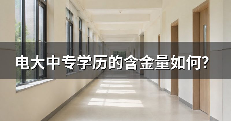 电大中专学历的含金量如何？
