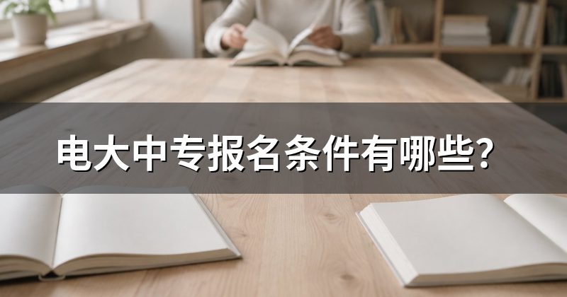 电大中专报名条件有哪些?