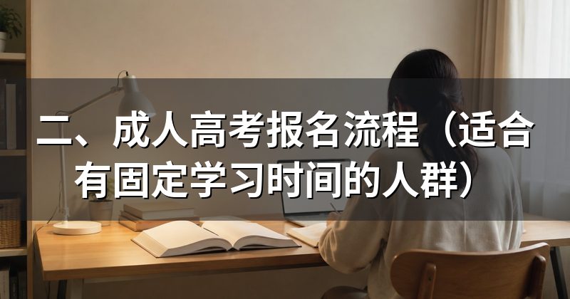 二、成人高考报名流程(适合有固定学习时间的人群)