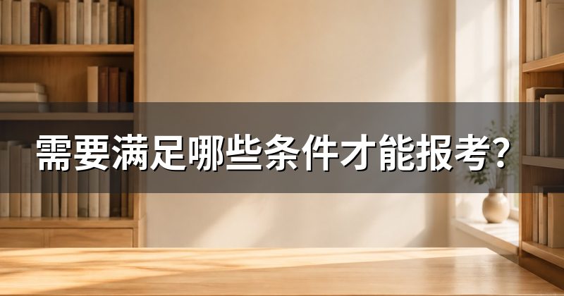 需要满足哪些条件才能报考?