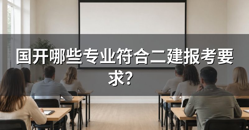 国开哪些专业符合二建报考要求?